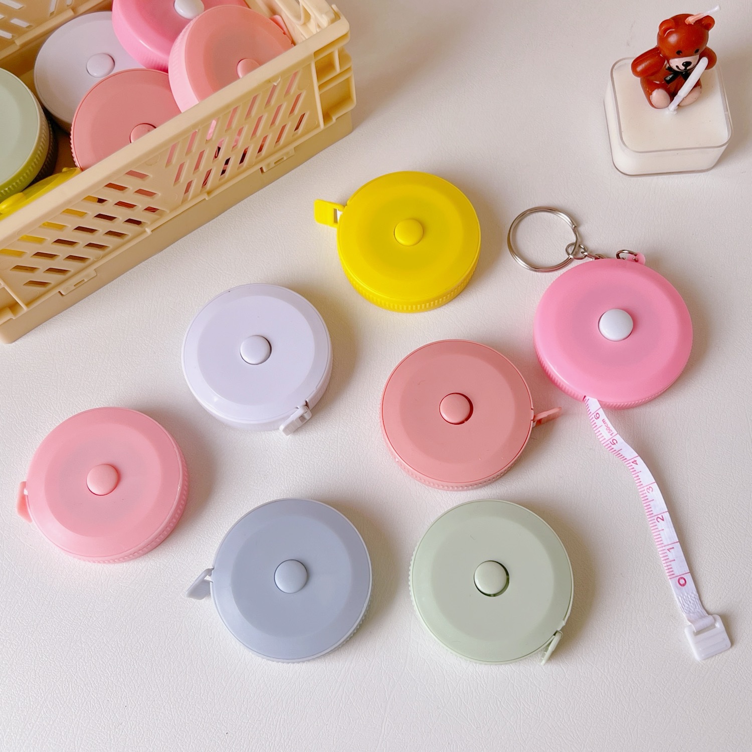 1 Pc 1.5m Portable Retractable Ruler Mini Tape Measure Sewing Leather Ruler Children Height Ruler Centimeter Inch Roll Tape