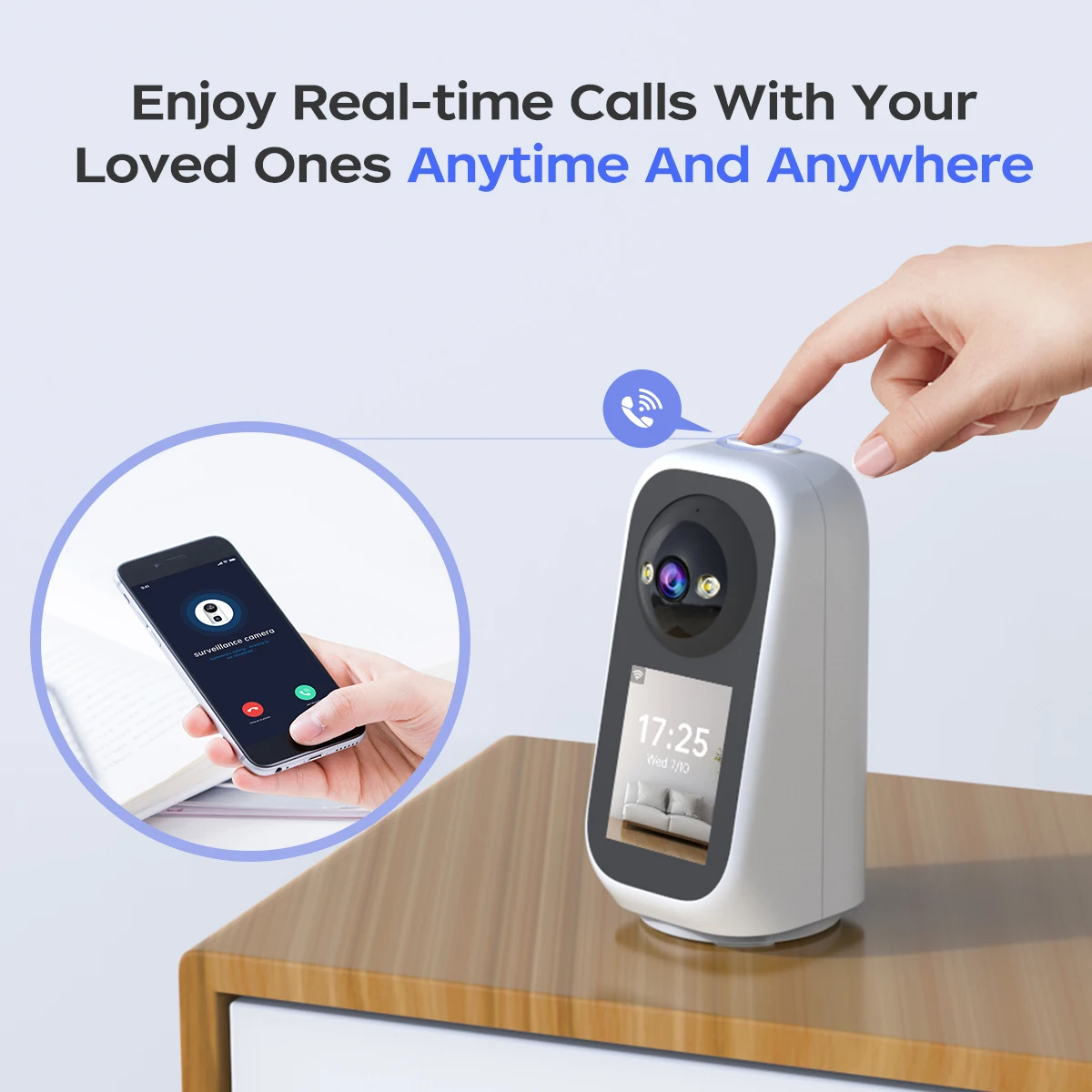 JOOAN 3MP PTZ 5G Wifi Camera HD 2.8” Touch Screen Baby Monitor Color Night Two Way Audio Wireless Smart Home Security Camera