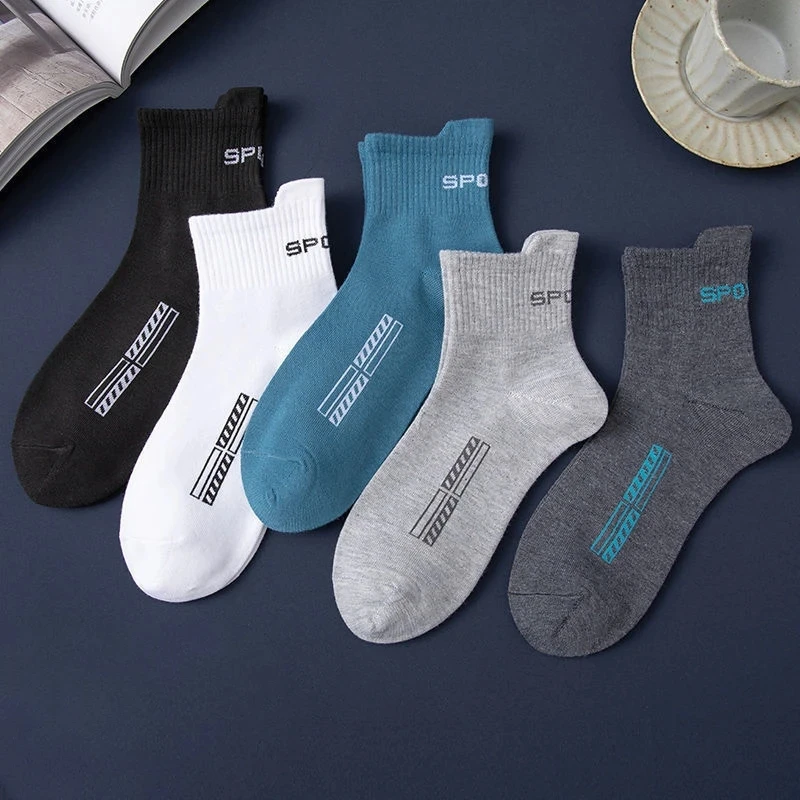 10/20Pairs High Quality Men's Socks Casual Breathable Cotton Man Run Sports Socks Spring Autumn Male Sox Gifts Plus Size 38-45