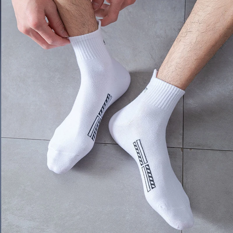 10/20Pairs High Quality Men's Socks Casual Breathable Cotton Man Run Sports Socks Spring Autumn Male Sox Gifts Plus Size 38-45
