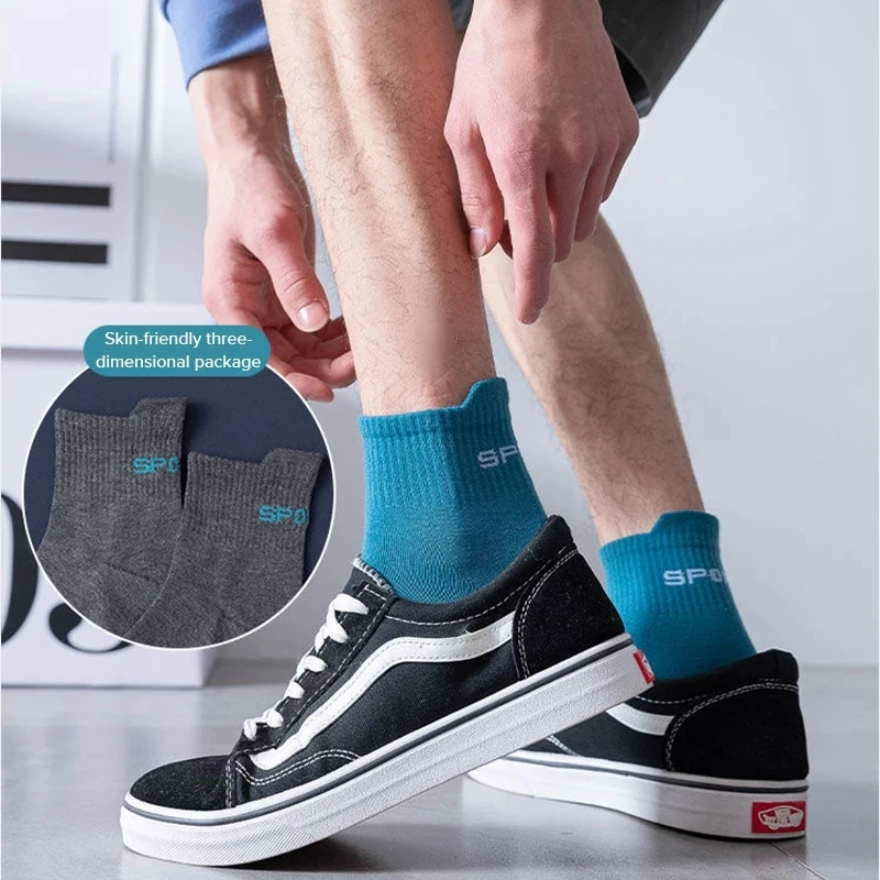 10/20Pairs High Quality Men's Socks Casual Breathable Cotton Man Run Sports Socks Spring Autumn Male Sox Gifts Plus Size 38-45