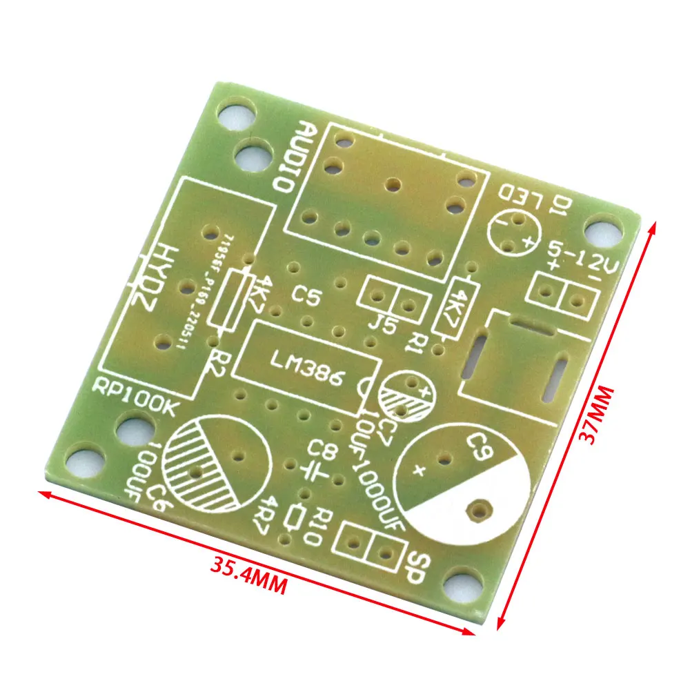 LM386 Mini Audio Amplifier DIY Kit 3.5mm 3V-12V Power Amplifier Suite Trousse Amplificador Module Board Beyond TDA2030