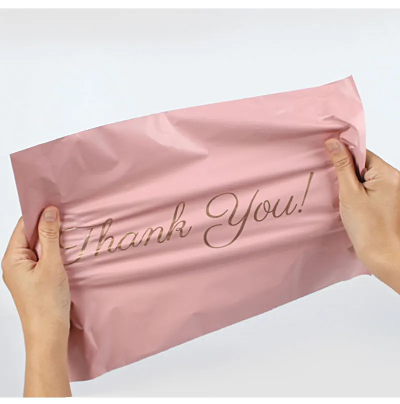 INPLUSTOP Pink Poly Express Mailing Pouch THANK YOU Clothing Opaque Courier Parcel Bag Envelope Logistics Storage Bags