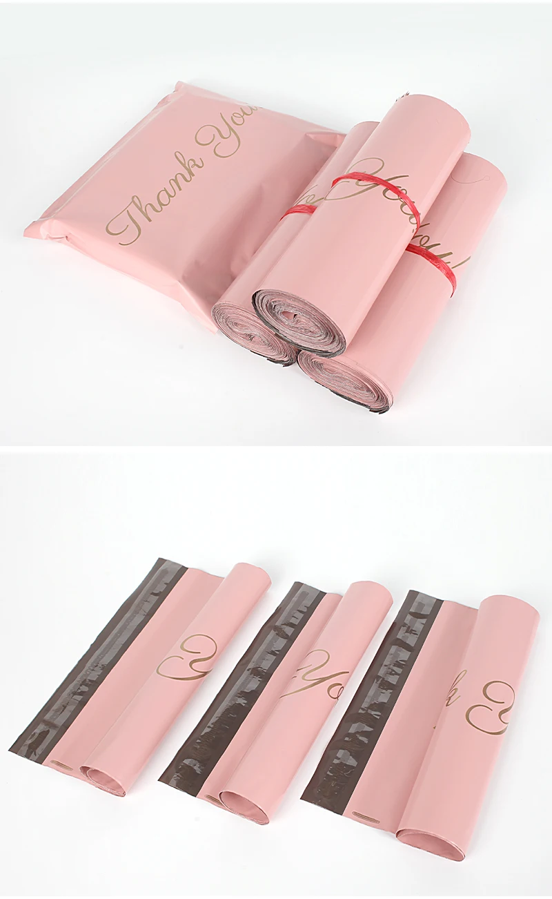 INPLUSTOP Pink Poly Express Mailing Pouch THANK YOU Clothing Opaque Courier Parcel Bag Envelope Logistics Storage Bags