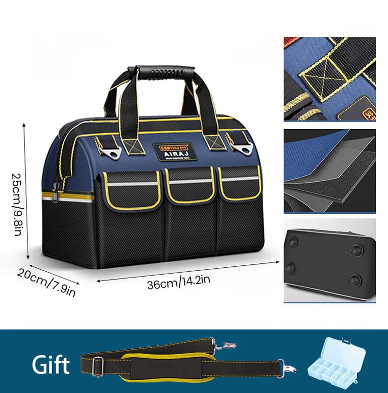 AIRAJ 1680D Multifunctional Tool Bags Oxford Cloth Electrician Bags Waterproof and Wear-Resistant High Capacity Storage Bags