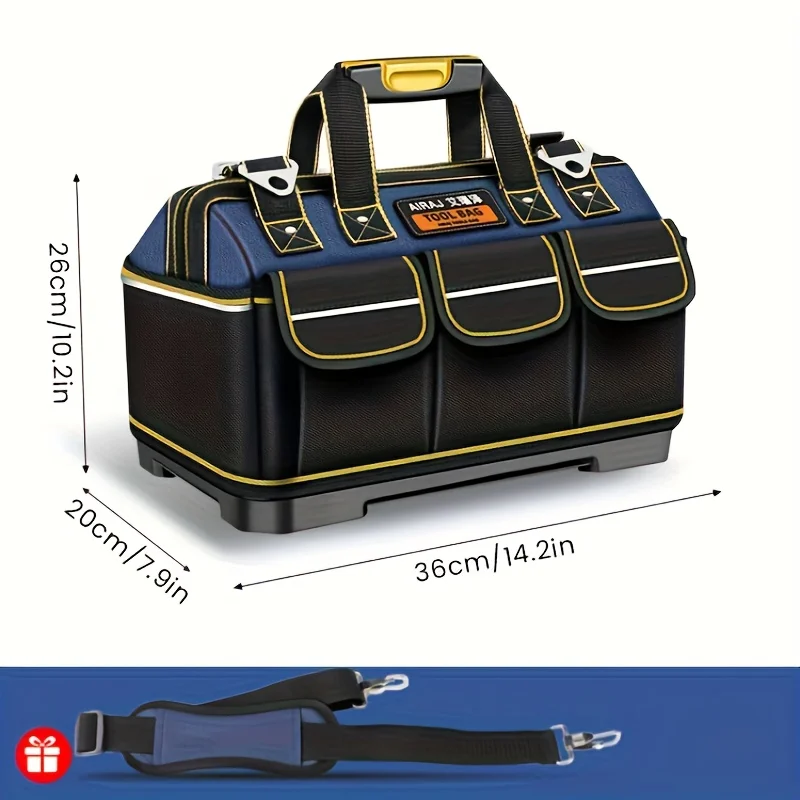 AIRAJ 1680D Multifunctional Tool Bags Oxford Cloth Electrician Bags Waterproof and Wear-Resistant High Capacity Storage Bags