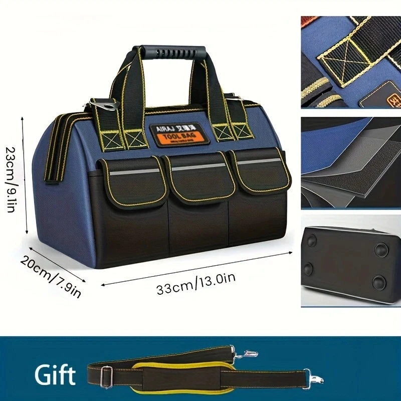 AIRAJ 1680D Multifunctional Tool Bags Oxford Cloth Electrician Bags Waterproof and Wear-Resistant High Capacity Storage Bags