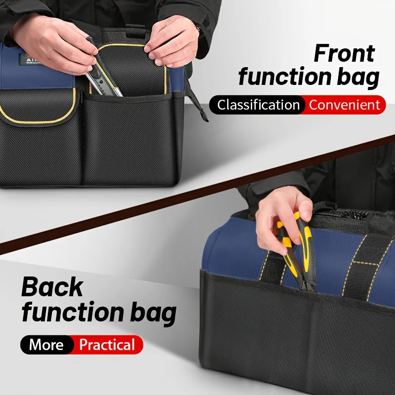 AIRAJ 1680D Multifunctional Tool Bags Oxford Cloth Electrician Bags Waterproof and Wear-Resistant High Capacity Storage Bags