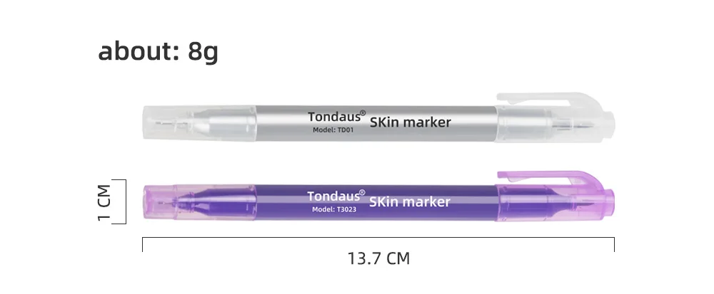 1pc Professional Surgical Sterile Skin Marker Pen Microblading Tattoo Eyebrow Lip Skin Marker Pen Measuring Ruler Set Tool