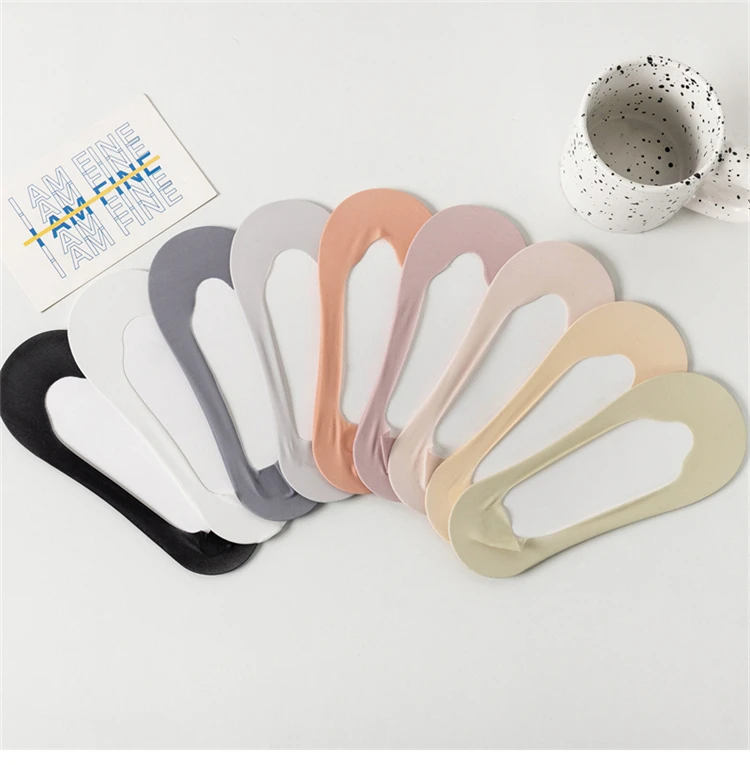 5 Pairs/ Lot Woman Socks New Summer Ultrathin Solid Color Invisible No Show Socks Set Breathable Anti-slip Socks Slippers Casual