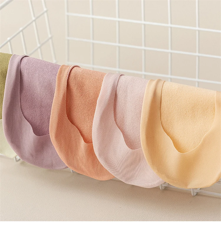 5 Pairs/ Lot Woman Socks New Summer Ultrathin Solid Color Invisible No Show Socks Set Breathable Anti-slip Socks Slippers Casual