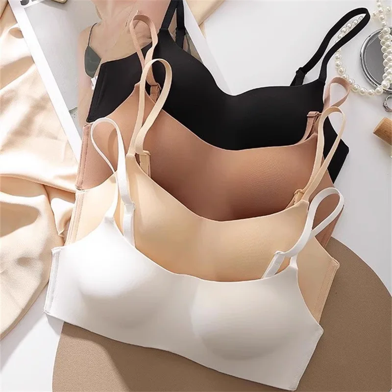 Seamless Bras For Women Small Chest Bralette 1/2 Cup Non-Wire Push-Up Bra Fixed Pad Soft Underwear Sexy Lingerie Intimates S-XL