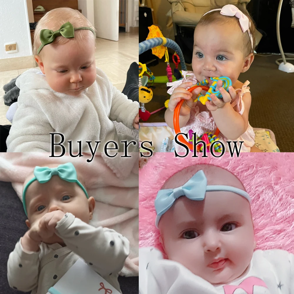 4/5/6Pcs/Set Solid Color Kids Headwear Elastic Hair Bands for Baby Cute Ribbon Bowknot Headband Infant Girls Hair Accessories