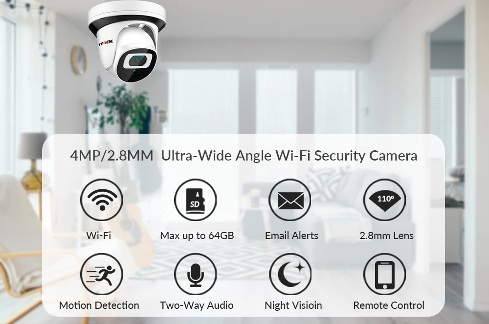 4MP IP Wifi Camera Wi-Fi 2MP 1080P Surveillance Camera Indoor Home Two Way Audio Wireless Security Camara 2.8mm Video CamHi Cam