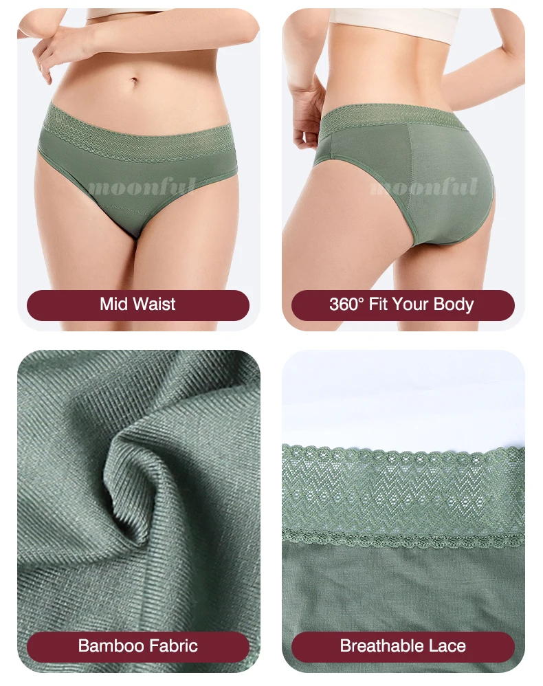 Period Underwear Cotton Menstrual Panties Woman Strong Absorption Underwear Menstrual Brief Leak Proof Menstruation Panties Girl