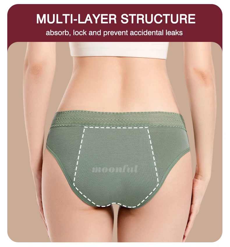 Period Underwear Cotton Menstrual Panties Woman Strong Absorption Underwear Menstrual Brief Leak Proof Menstruation Panties Girl