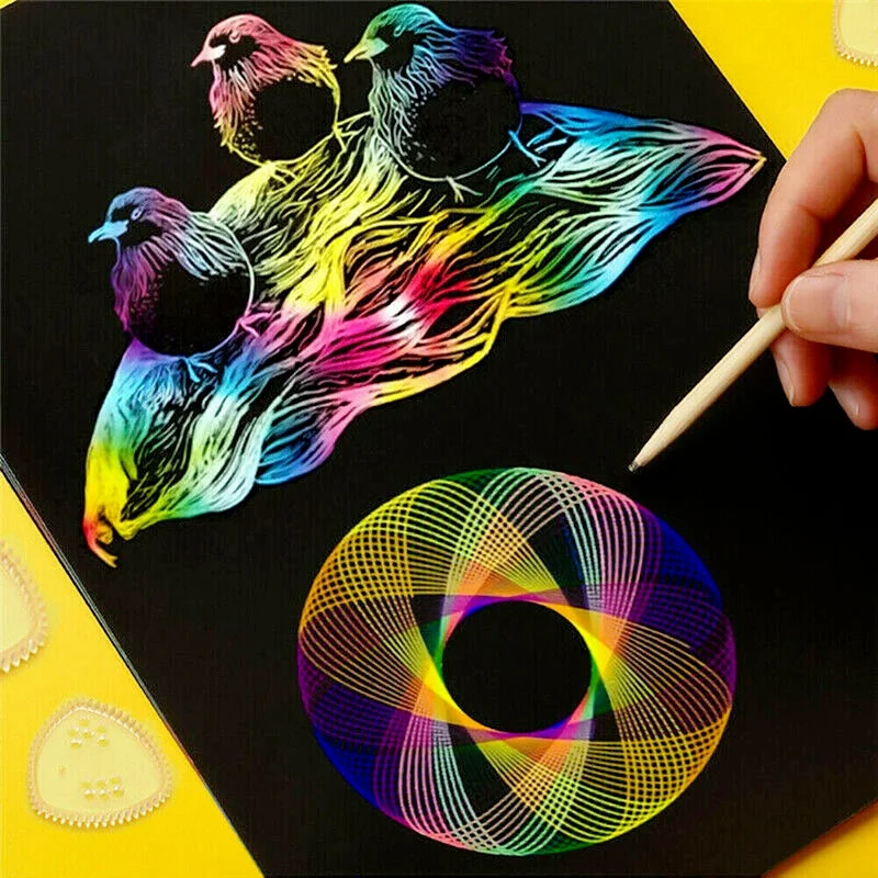 27 Pcs Tin Draw Drawing Art Original Spirograph Design Set Craft Create Kids Toy