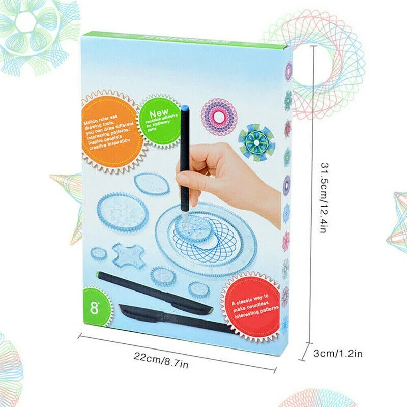 27 Pcs Tin Draw Drawing Art Original Spirograph Design Set Craft Create Kids Toy