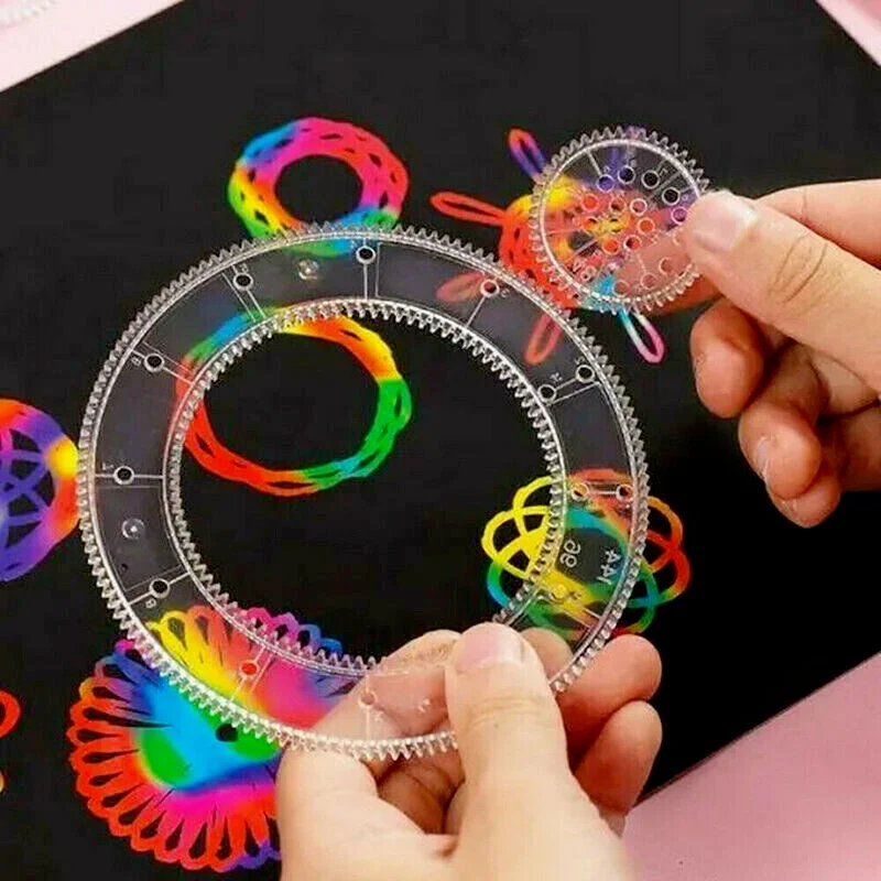 27 Pcs Tin Draw Drawing Art Original Spirograph Design Set Craft Create Kids Toy