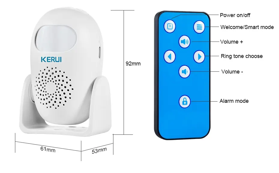 KERUI M120 Smart Motion Detector Alarm PIR Infrared Anti-Theft Burglar Welcome Chime Doorbell For Garage Shop Home Security