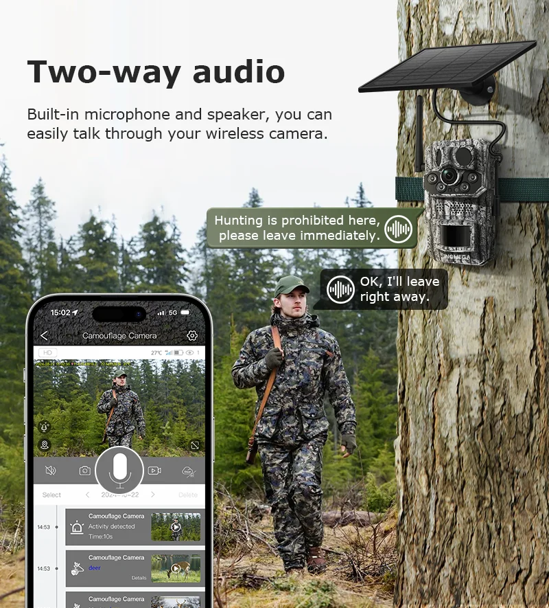 INQMEGA4G 2K 5MP PIR Motion Activated  Trigger Time Night Vision IP66 Hunting Trail Wildlife Battery Solar Camera Forest