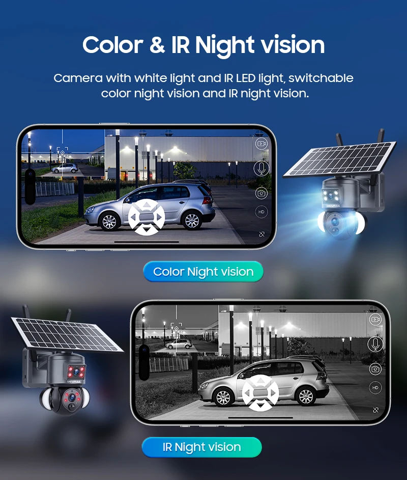 SHIWOJIA 4K 8MP Solar Camera 4G SIM/WIFI Security Outdoor Dual Lens Recording Humanoid Tracking Color Night Vision PTZ Cam
