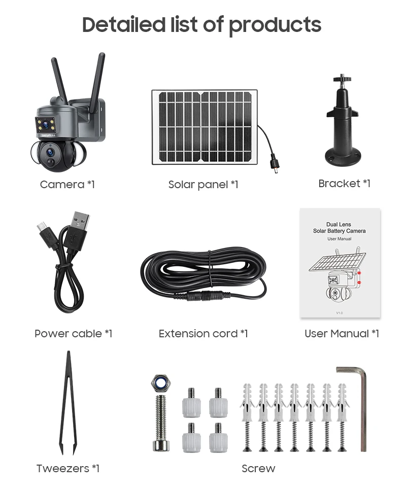 SHIWOJIA 4K 8MP Solar Camera 4G SIM/WIFI Security Outdoor Dual Lens Recording Humanoid Tracking Color Night Vision PTZ Cam