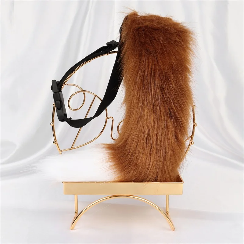 Simulation Fox Cat Tail Wolf Tail Cosplay Performance Props Anime Plush Beast Tail Halloween Jewelry Dress Up Props