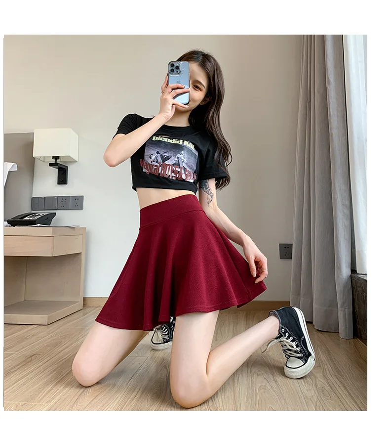 Summer Women's Skirts Fashion Sexy Mini Elastic Pleated Sun Skirts For School Girl Uniform Korean Black High Waist Tennis Skirts