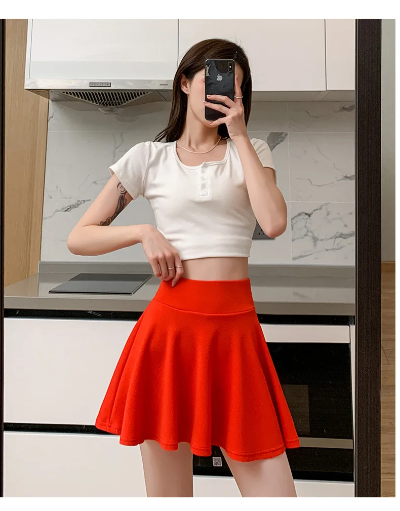 Summer Women's Skirts Fashion Sexy Mini Elastic Pleated Sun Skirts For School Girl Uniform Korean Black High Waist Tennis Skirts