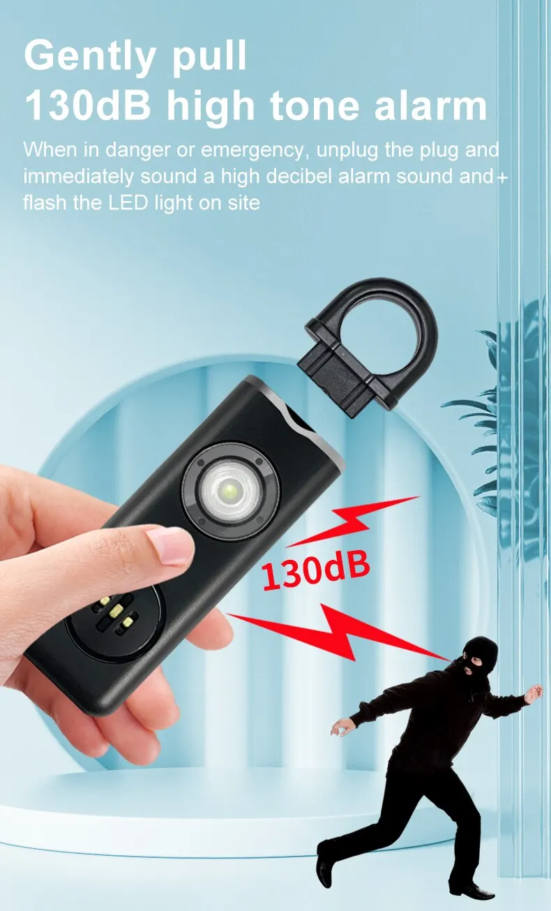 He Original Personal Safety Siren for Women - 130dB Siren, Strobe & Key Chain 3 Pop Colors AF2004 Anti Robbery Call for Help