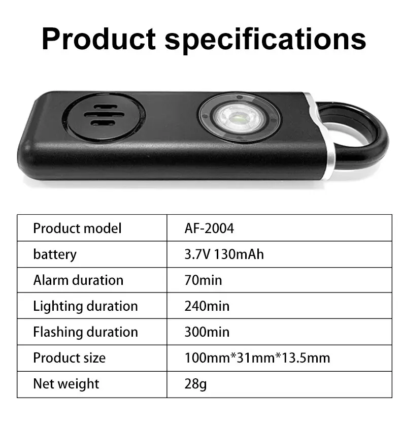 He Original Personal Safety Siren for Women - 130dB Siren, Strobe & Key Chain 3 Pop Colors AF2004 Anti Robbery Call for Help