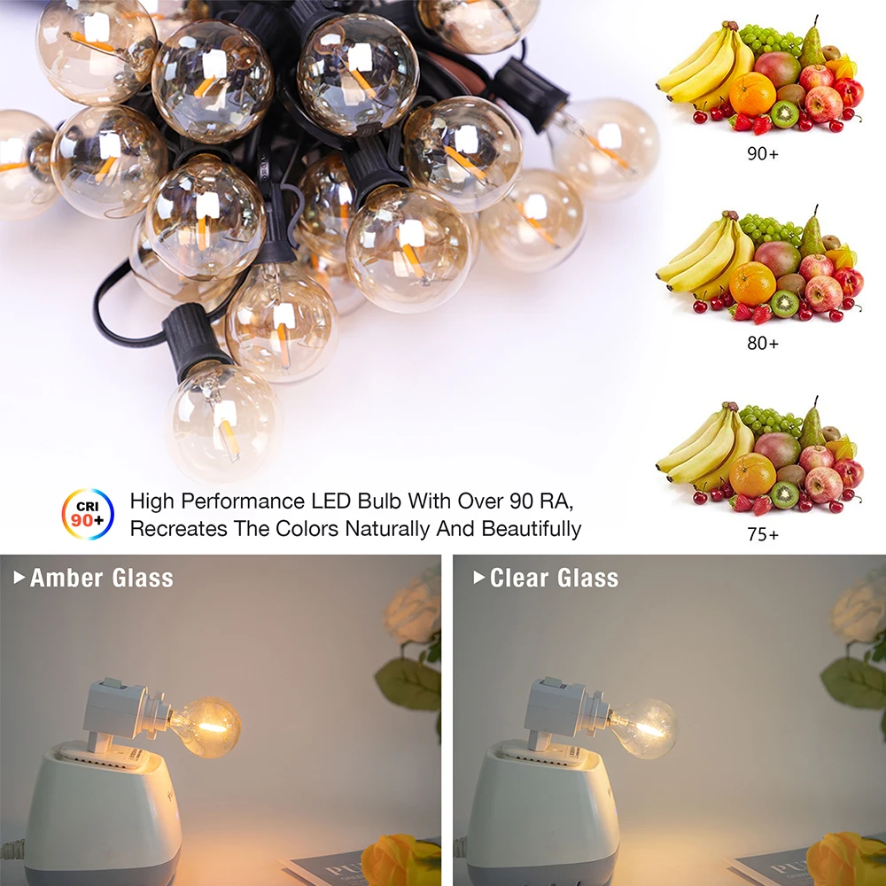 Retro Street Garland G40 String Outdoor Connectable Garden Street Garland Lighting Outdoor Gazebo Lights Birthday Wedding Decora