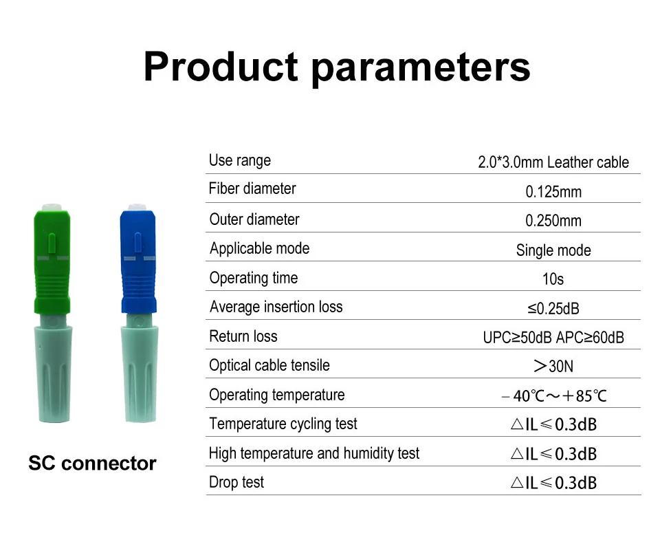 New SC APC SM Single-Mode Optical Connector FTTH Tool Cold Connector Tool SC UPC Fiber Optic Fast Connector