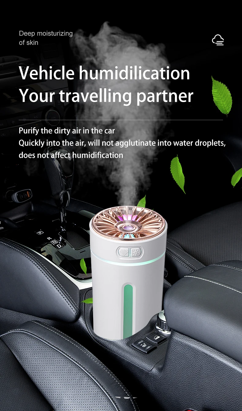 Wireless Car Air Humidifier Portable 300ML or USB Diffuser Mist Maker for Home Bedroom with RGB LED Colorful Lights