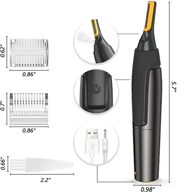 Ultra Thin Precision Trimmer Electric Nose Hair Trimmer Mini Portable Ear Trimmer For Men Nose Hair Shaver Waterproof Safe Clean