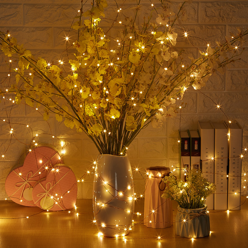 5M 10M Waterproof USB Battery LED Lights String Copper Wire Fairy Garland Light Lamp Christmas Wedding Party Holiday Lighting