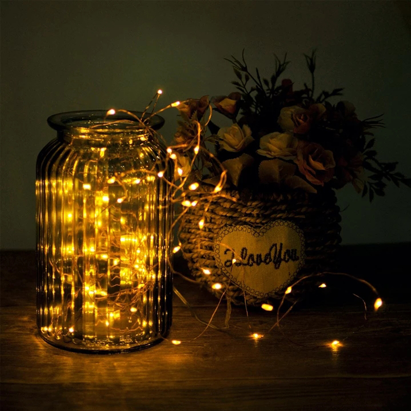5M 10M Waterproof USB Battery LED Lights String Copper Wire Fairy Garland Light Lamp Christmas Wedding Party Holiday Lighting