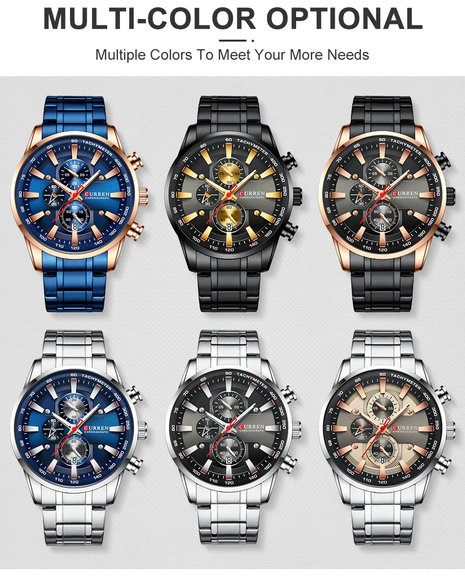 New Watches for Men Top Luxury Brand CURREN Quartz Men’s Watch Sport Waterproof Wrist Watches Chronograph Date Relogio Masculino