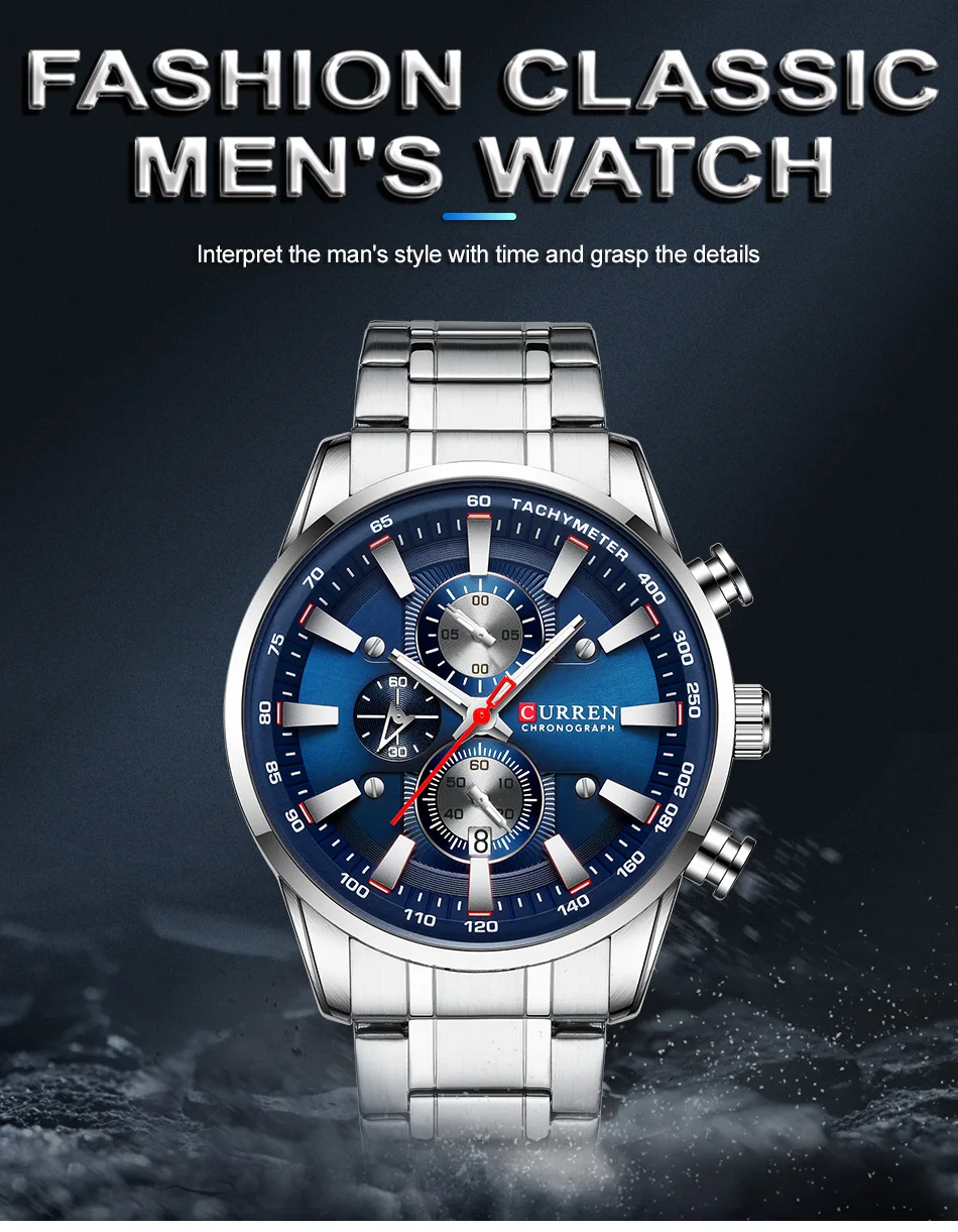 New Watches for Men Top Luxury Brand CURREN Quartz Men’s Watch Sport Waterproof Wrist Watches Chronograph Date Relogio Masculino