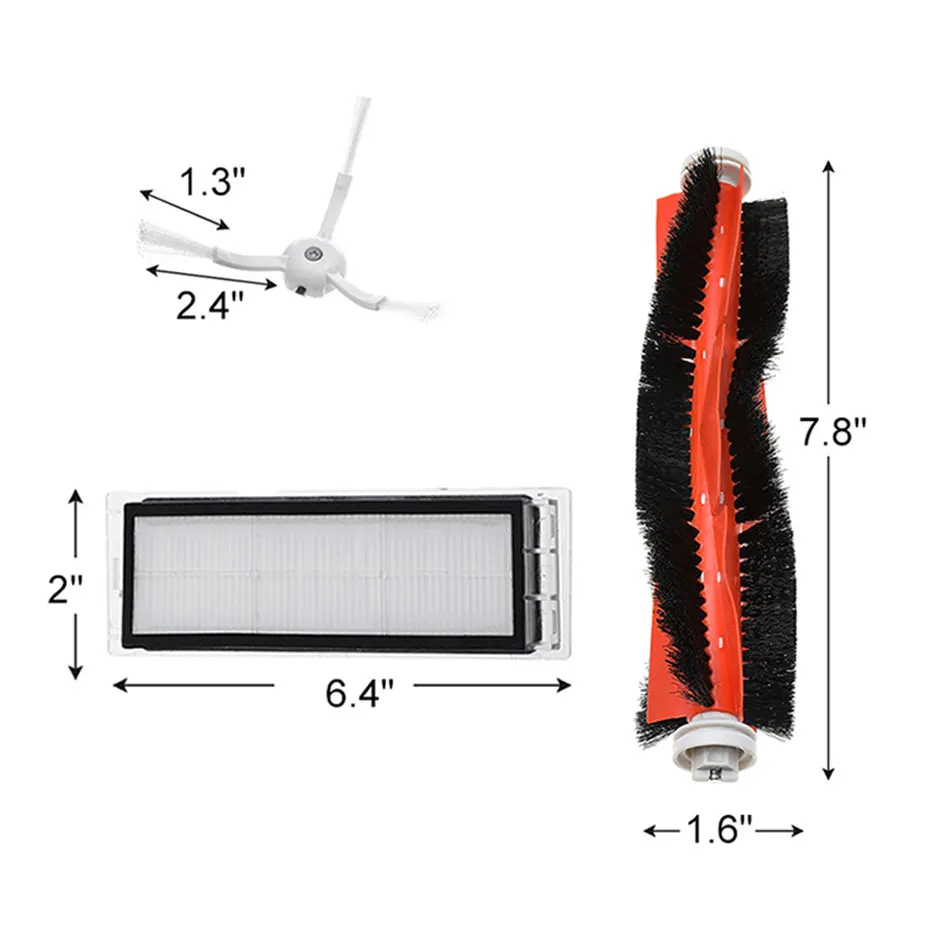 Hepa Filter Main Brush Side Brush Spare Parts For Xiaomi Mi 1s 1st Roborock S5 S50 Max Mijia Robot Vacuum Cleaner Accessories