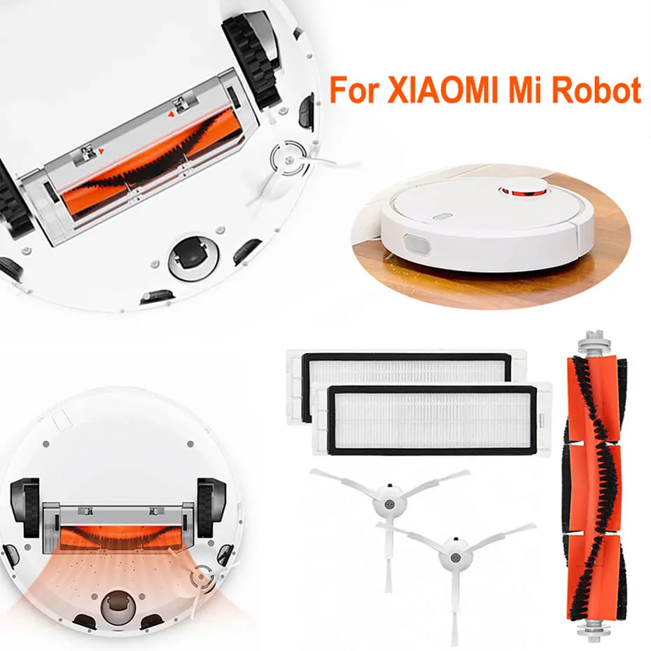 Hepa Filter Main Brush Side Brush Spare Parts For Xiaomi Mi 1s 1st Roborock S5 S50 Max Mijia Robot Vacuum Cleaner Accessories
