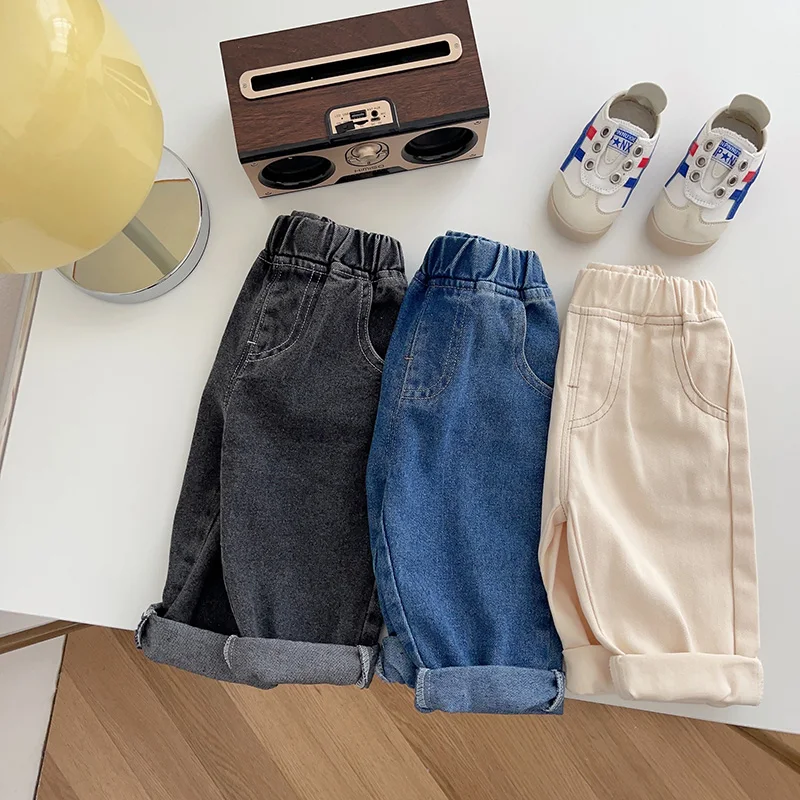 MILANCEL Baby Pants Solid Kids Jeans Casual  Boys Denim Pants Soft  Girls Fashion Trousers