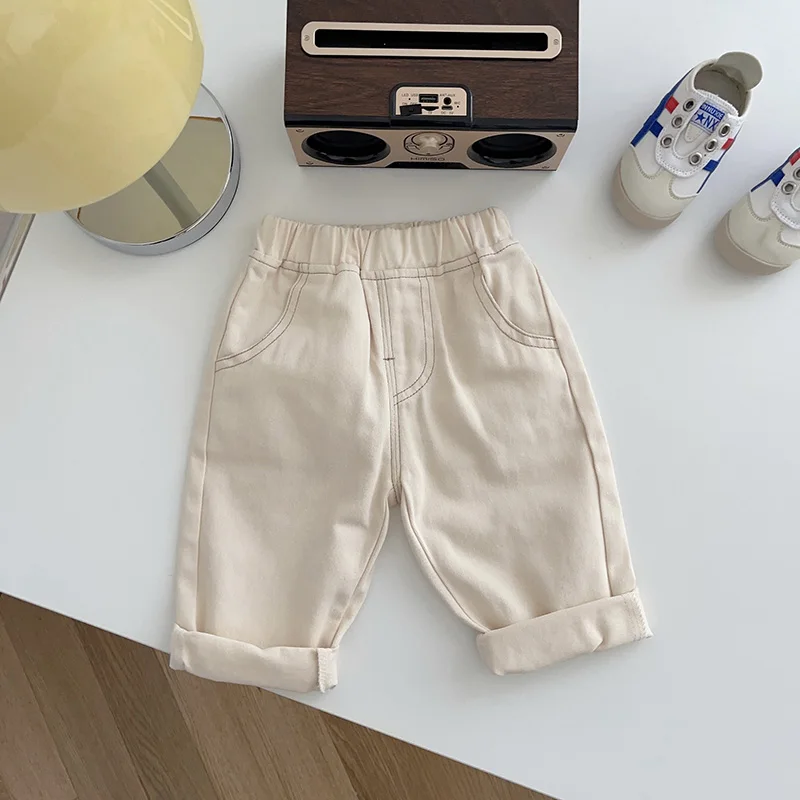 MILANCEL Baby Pants Solid Kids Jeans Casual  Boys Denim Pants Soft  Girls Fashion Trousers