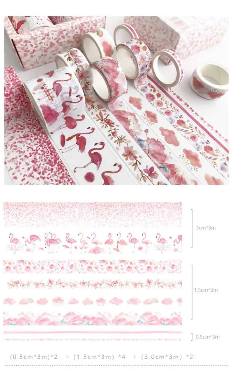 8 pcs/set green plants Washi Tape for Decoration Journal DIY Scrapbooking Kawaii Sticker Label Masking Adhesive Tape Stationery