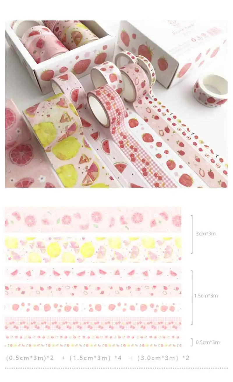 8 pcs/set green plants Washi Tape for Decoration Journal DIY Scrapbooking Kawaii Sticker Label Masking Adhesive Tape Stationery