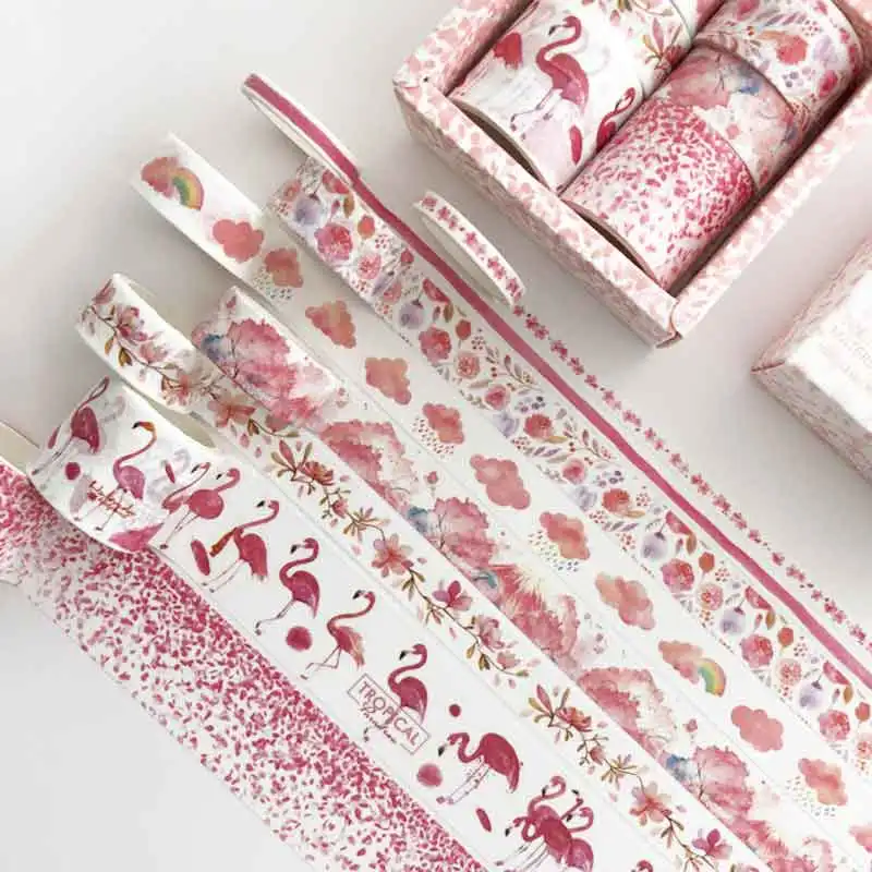 8 pcs/set green plants Washi Tape for Decoration Journal DIY Scrapbooking Kawaii Sticker Label Masking Adhesive Tape Stationery