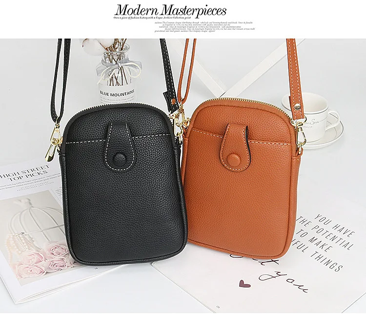Fashion Mobile Phone Bag Women Crossbody Bag One Shoulder Mini Small Square Bag Card Holder Female Portable PU Leather Wallet