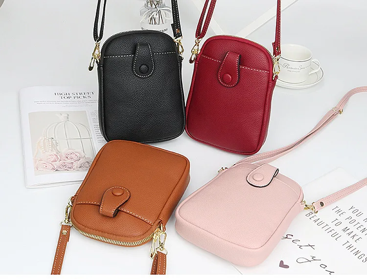 Fashion Mobile Phone Bag Women Crossbody Bag One Shoulder Mini Small Square Bag Card Holder Female Portable PU Leather Wallet