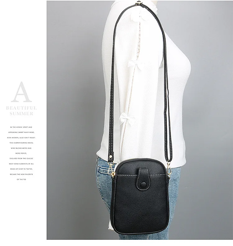 Fashion Mobile Phone Bag Women Crossbody Bag One Shoulder Mini Small Square Bag Card Holder Female Portable PU Leather Wallet